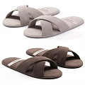 Comfortable Cross Strap Slippers In Gray And Brown Suede For Casual Indoor Wear