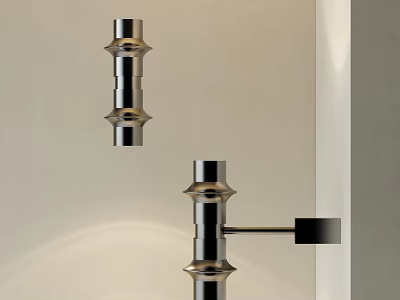 Contemporary Chrome Wall Sconce With Stacked Rings Cylindrical Design And Soft Light 3d model