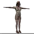 Zombie Nurse Character In Bloody Uniform With Scary Horror Theme And Gory Details