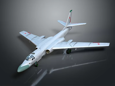 White Passenger Aircraft Model With Red Wing Markings And Green Tail Emblem 3d model