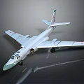 White Passenger Aircraft Model With Red Wing Markings And Green Tail Emblem