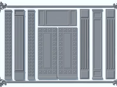 Decorative Gypsum Molding In Different Styles With Intricate Patterns For Interior Decoration 3d model