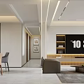 Modern Minimalist Living And Dining Room With Warm Recessed Linear Lighting Home Interior Design