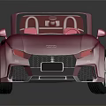 Shiny Fuchsia Convertible Car with Pink Interior and Black Sporty Wheels
