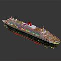 Large Luxury Cruise Ship With Swimming Pool On Upper Deck And Open Leisure Areas
