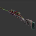 Modern Military Sniper Rifle With Scope Metallic Barrel And Tactical Stock