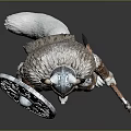 Mythical Wolf Head Viking Warrior With Horned Helmet Shield And Axe