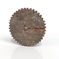 Industrial Equipment Rusty Metal Gear Mechanical Component With Vintage Industrial Design And Construction