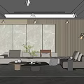 Modern Living Room with Gray Wall Design Beige Sofa Coffee Table and Natural Light