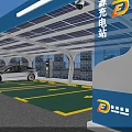New Energy Solar Charging Parking Lot With Canopy And Parked Cars