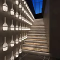 Modern Bar Interior Design With Ambient Lighting Green Plants And Marble Floor