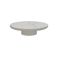 Round Marble Dining Table With Smooth Surface And Metal Base For Modern Interior 3d model