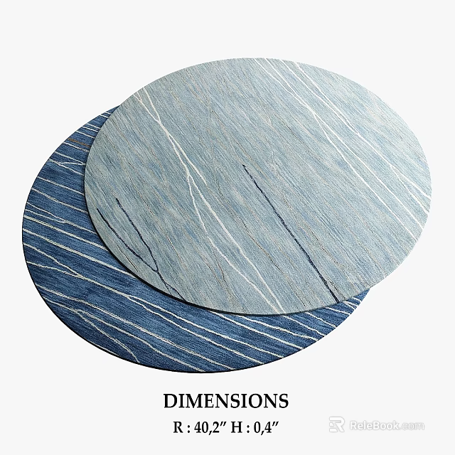 Blue Square Rug Featuring Striped Textured Pattern For Modern Home Decor 3d model 