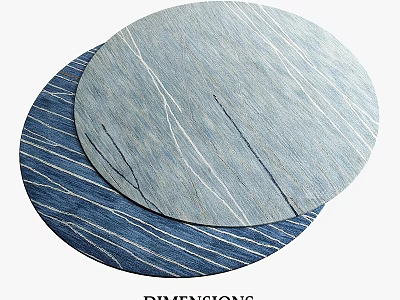 Blue Square Rug Featuring Striped Textured Pattern For Modern Home Decor 3d model