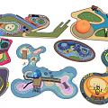 Colorful Shaped Children's Play Sets With Various Designs And Activity Tracks
