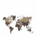Modern Map Wooden Decoration Map 3d model