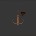 Medieval Wooden Catapult Siege Weapon With Wooden Box And Stones