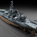 Battleship Deck Featuring Large Main Cannons Barrels And Deck Equipment Details