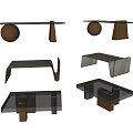 Modern Coffee Table Designs With Unique Geometric Bases And Sleek Surfaces 3d model