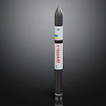 Tall Tsirkon 3 Rocket With White Section Blue Yellow Stripes On Dark Background