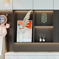 Modern TV Stand Design With Storage Shelves Decor Items And Ambient Lighting