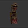 Ornate Decorative Armor With Gold And Red Details Intricate Patterns And Golden Belt 3d model
