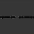 Two Black Industrial Metal Rectangular Components With Support Brackets And Bolts