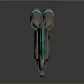 Futuristic Sci Fi Sword with Green Glowing Blade and Metallic Handle on Reflective Surface