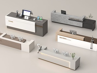 Modern Cashier Reception Desk Service Desk Bar 3d model