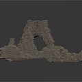 Ancient Stone Architectural Ruins Featuring Arch And Broken Walls Structure 3d model