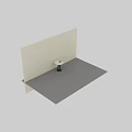 Modern Side Table With White Round Top Black Base Magazine And Metallic Balls
