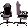 Ergonomic Purple And Black Gaming Chair With Adjustable High Back Design