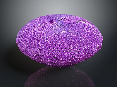 Purple Round Hollow Textured Decorative Object With Intricate Pattern And Shiny Surface 3d model