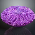 Purple Round Hollow Textured Decorative Object With Intricate Pattern And Shiny Surface 3d model