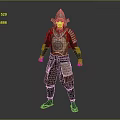 Game Movie Character Ancient Warrior Wearing Metallic Armor And Helmet Standing Pose