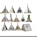 Outdoor Sunshade Tepees With Various Designs And Styles For Garden Camping Use
