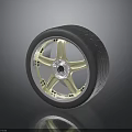 Car Parts Gray Performance Tire With Gold Multi Spoke Alloy Wheel