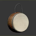 Round Home Storage Container With Leather Handle And Smooth Surface Design 3d model