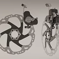 Durable Bicycle Disc Brake System With Ventilated Rotors And Calipers 3d model