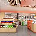 Bright Modern Supermarket Department Store With Shelves Displaying Food Items And Daily Necessities