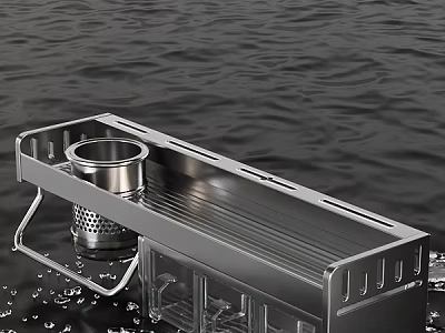 Modern Stainless Steel Kitchen Shelf With Practical Storage And Multiple Layers 3d model