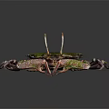 Detailed Artistic Crab With Green Shell And Purple Spotted Legs