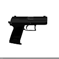 Black Semi Automatic Tactical Pistol With Modern Design And Ergonomic Grip 3d model