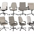 Modern Office Chair Collection With Ergonomic Design Leather Fabric Seats And Swivel Base