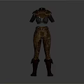 3D Model of Medieval Fantasy Armor Set With Chest Plate Leg Armor and Boots