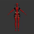 Red Black Tight Game Movie Character With Back Swords Utility Belt Ammunition Pouches Gloves Boots
