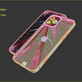 Modern Apple Laptop With Transparent Case And Blue Illuminated Display Design