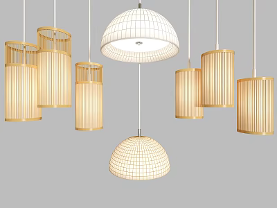 Modern Pendant Lights With Woven Design And Various Geometric Shapes 3d model