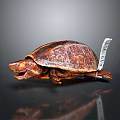 Small Brown Turtle With White Tag On Its Shell In Studio Lighting 3d model