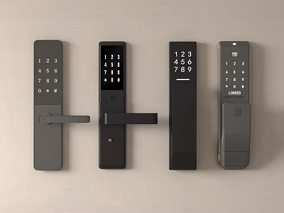 Smart Digital Keypad Door Handles With Modern Design And Secure Lock Features 3d model